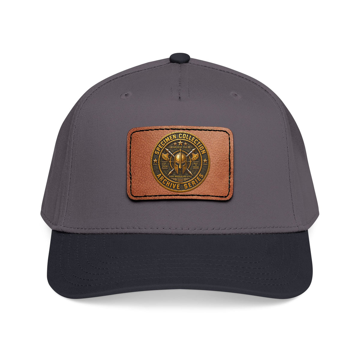 Mid Profile Baseball Cap with Leather Patch (Rectangle)